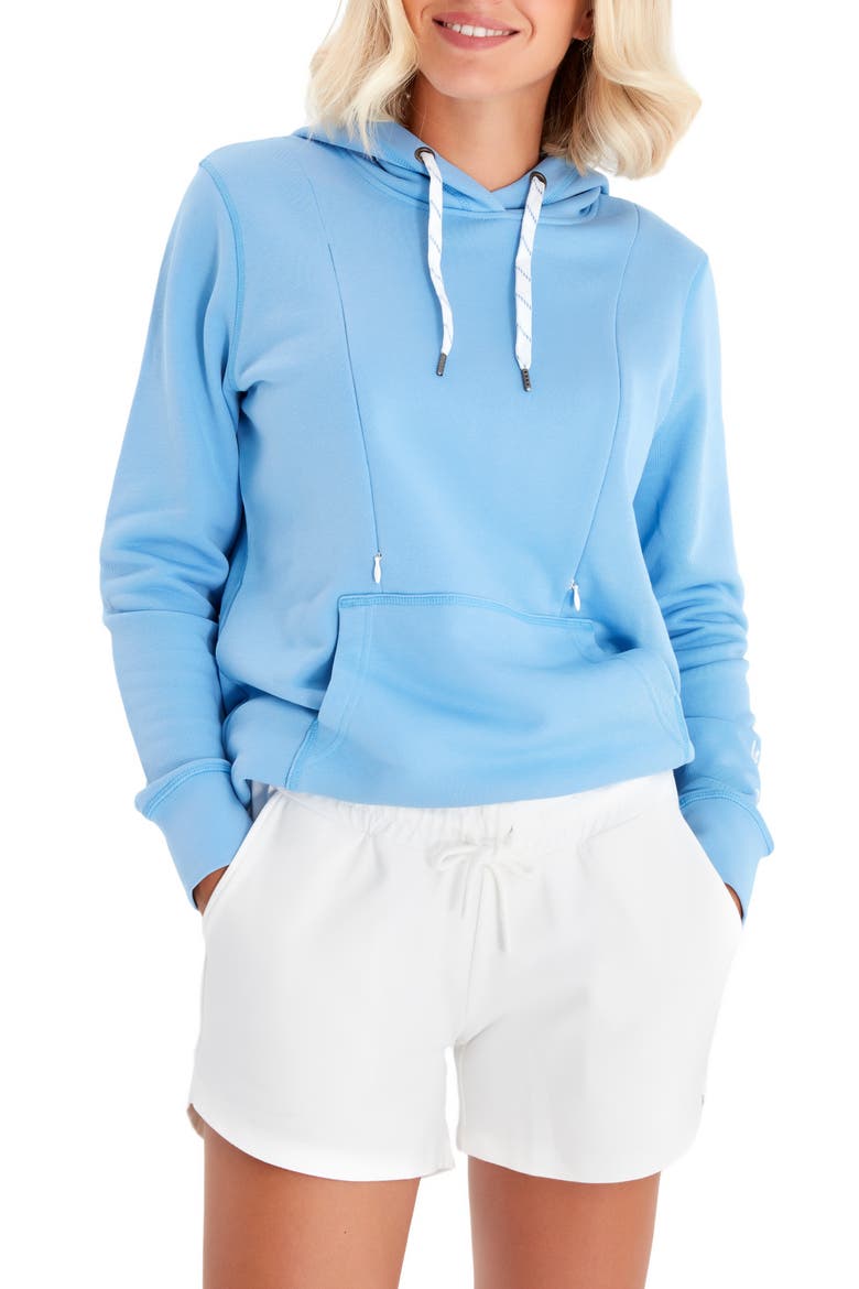 Iconic Maternity/Nursing Hoodie, Main, color, PACIFIC BLUE