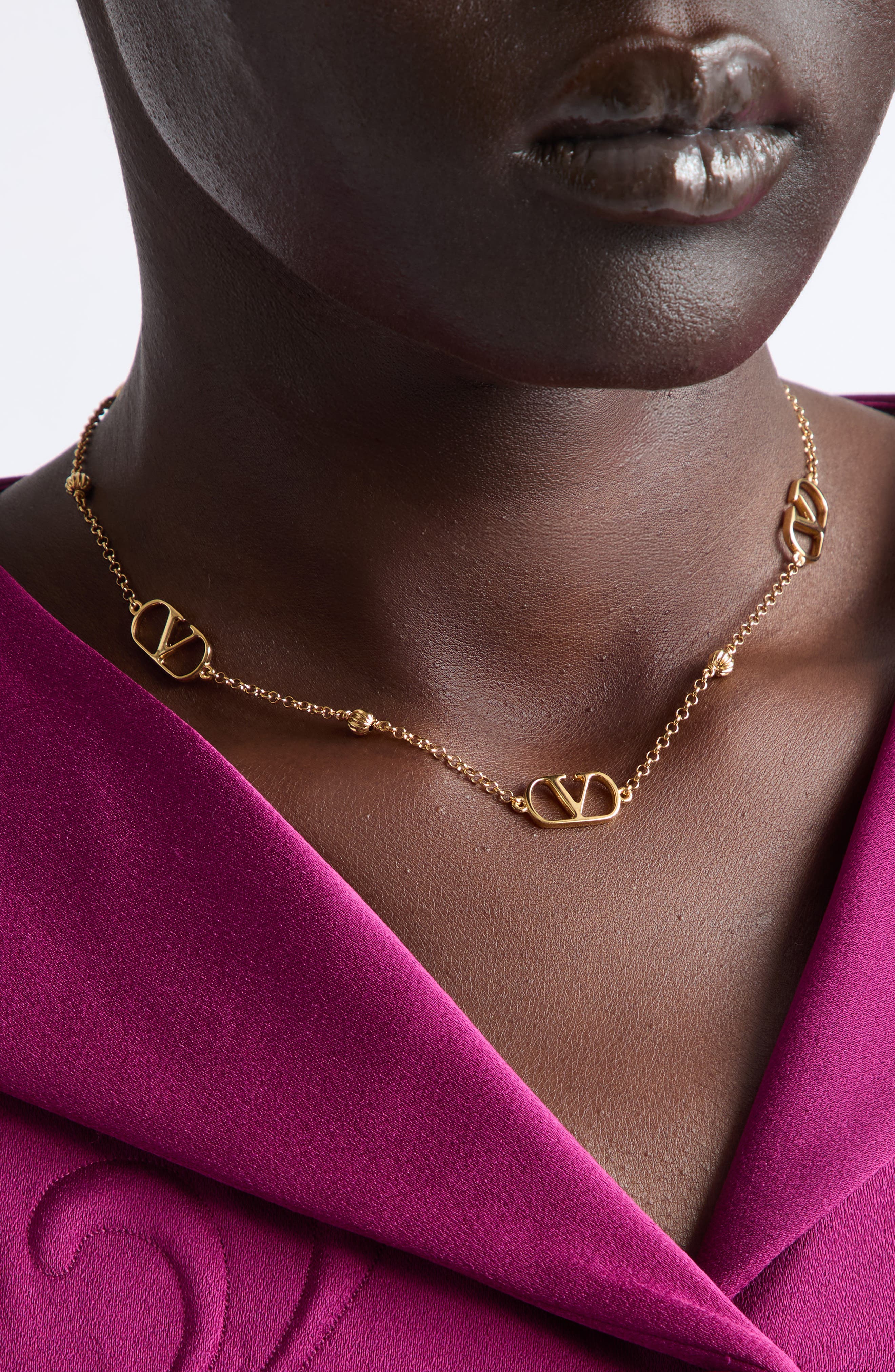Valentino Garavani VLOGO Signature Station Necklace (Women