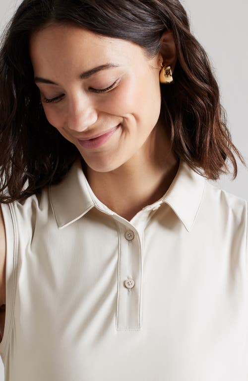 Rhone Course To Court Sleeveless Polo In Sand