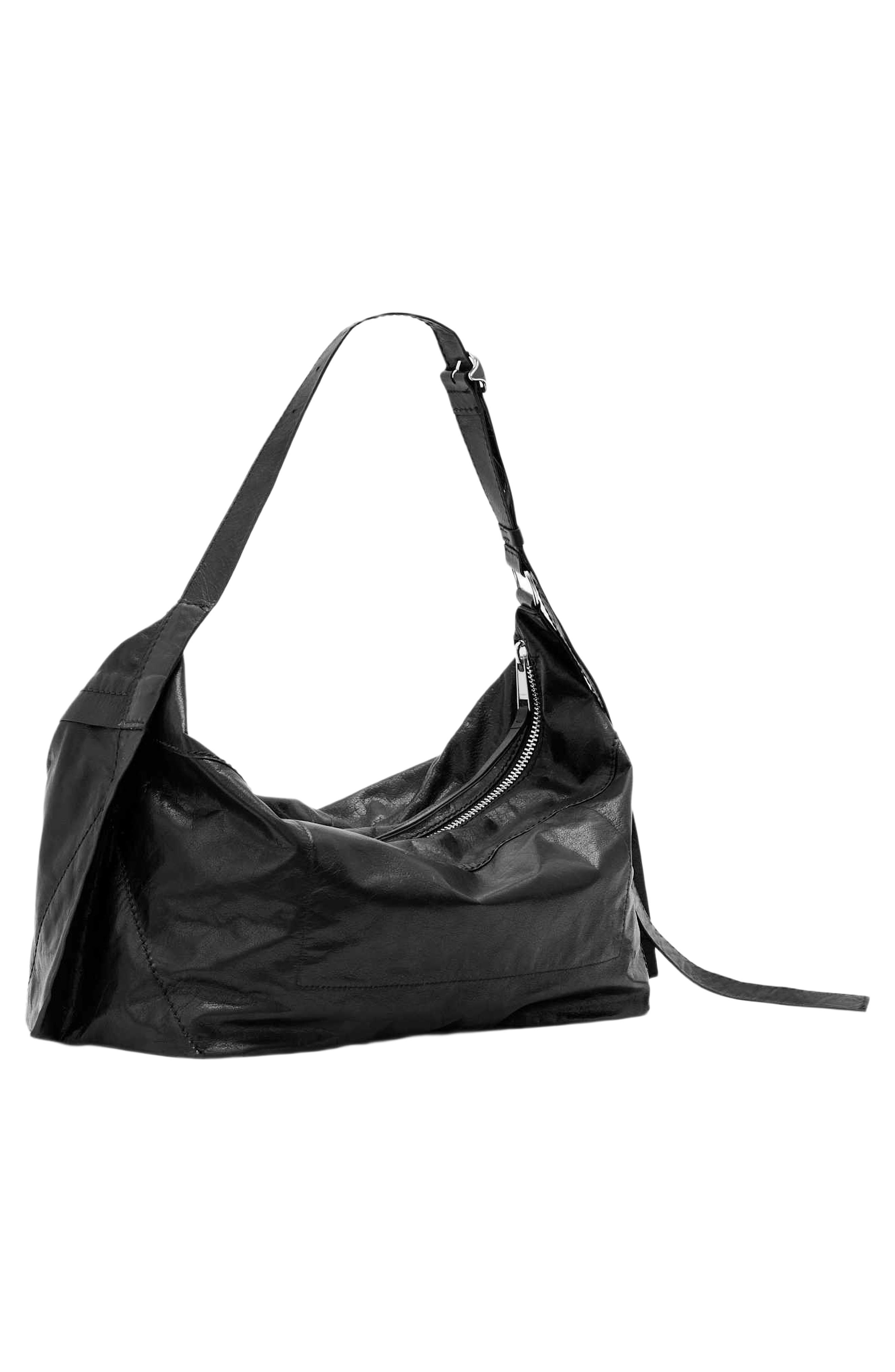Lutece Leather Duffle Bag, Alternate, color, BLACK