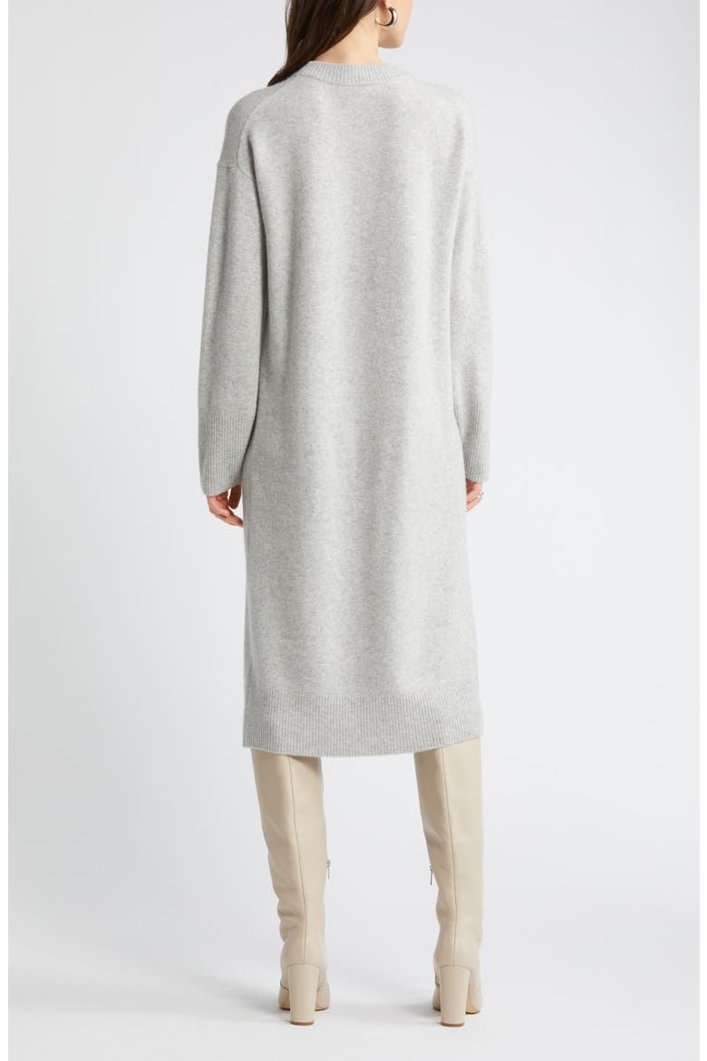 Long Sleeve Wool & Cashmere Sweater Dress, Alternate, color, GREY LIGHT HEATHER