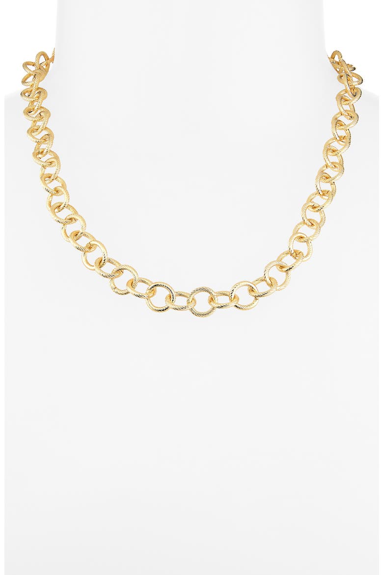 Slinky Rolo Collar Necklace, Alternate, color, GOLD
