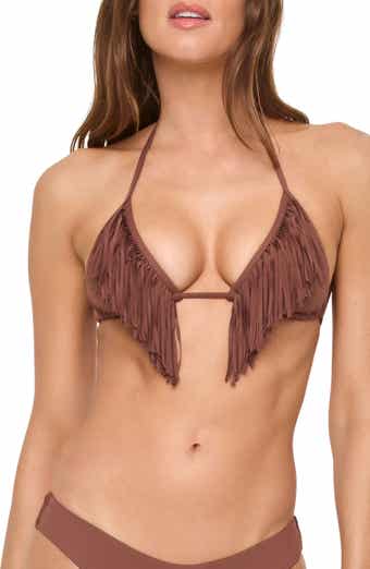 LSPACE Sienna Fringe Triangle Bikini Top