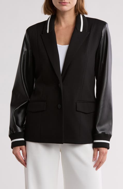 Faux Leather Blazer