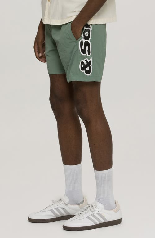 Maui And Sons Maui & Sons Billboard Nylon Swim Trunks In Lagoon