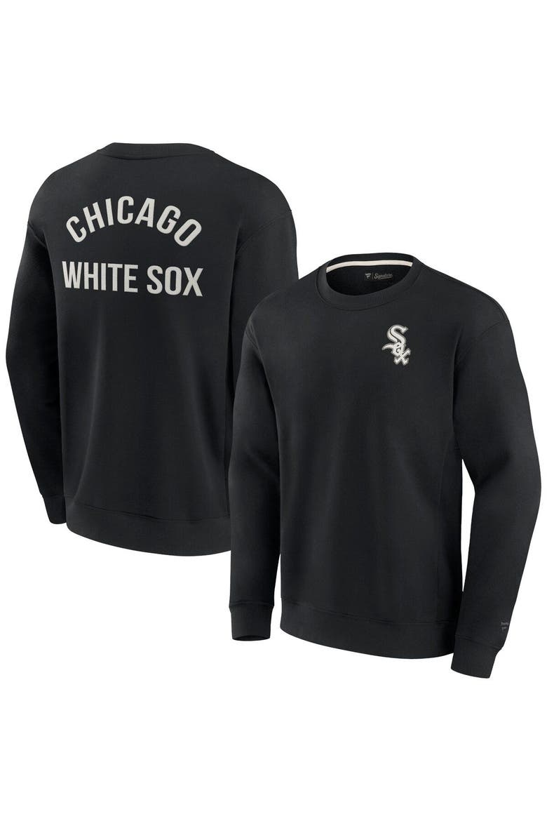 Unisex Fanatics Signature Black Chicago White Sox Super Soft Pullover Crew Sweatshirt, Main, color, Black