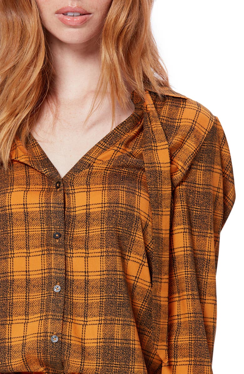 PAIGE Taryn Tie Neck Plaid Shirt, Alternate, color, 