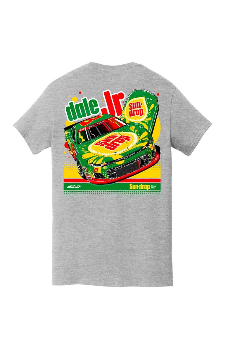 JR MOTORSPORTS OFFICIAL TEAM APPAREL Men's JR Motorsports Official Team Apparel  Heather Gray Dale Earnhardt Jr. Sun Drop #8 Camaro Pocket T-Shirt, Alternate, color, Heather Gray