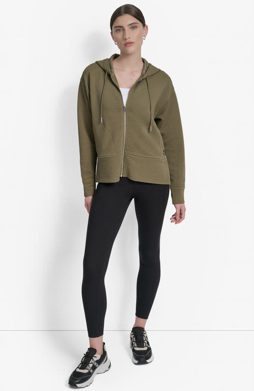Dkny Tech Ottoman Zip Hoodie In Green