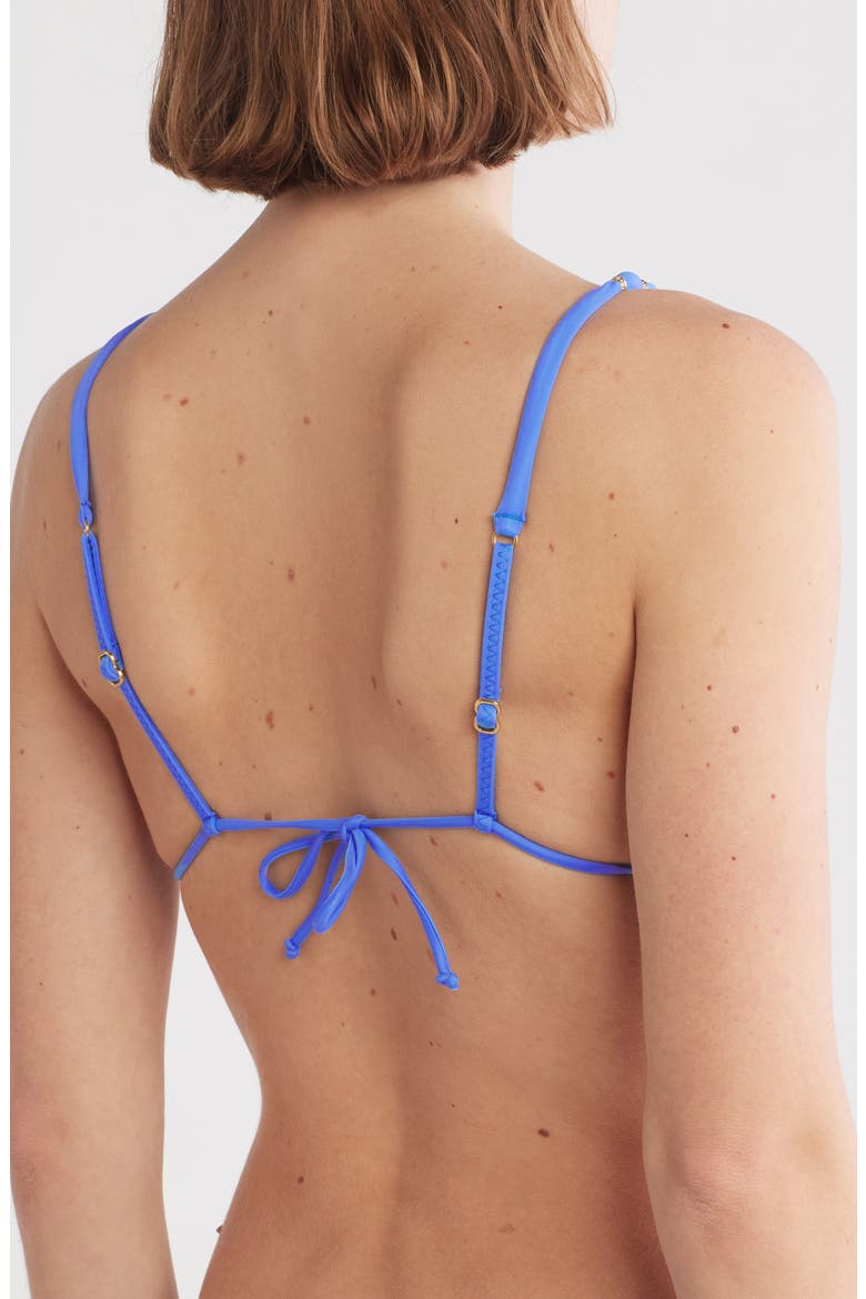 Solid Beads Triangle Bikini Top, Alternate, color, INFINITE