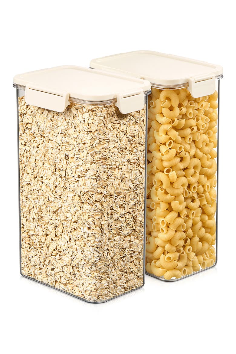 Set of 2 Airtight Food Storage Containers, Alternate, color, NO COLOR