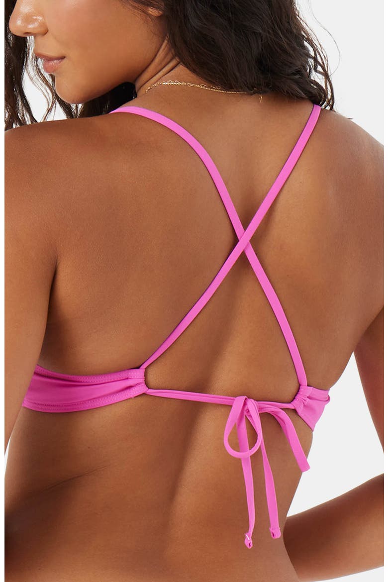 Beach Classics Strappy Athletic Triangle Bikini Top, Alternate, color, MAUI PINK