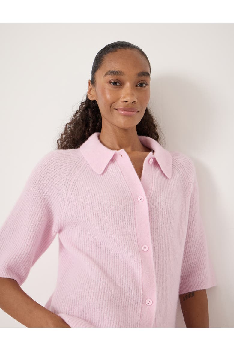 Jinny Wool Blend Short Sleeve Cardigan, Alternate, color, Pale Pink