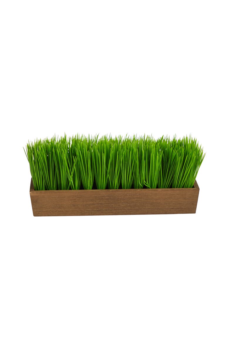 NEARLY NATURAL 12-in Grass Artificial Plant in Decorative Planter, Main, color, Green