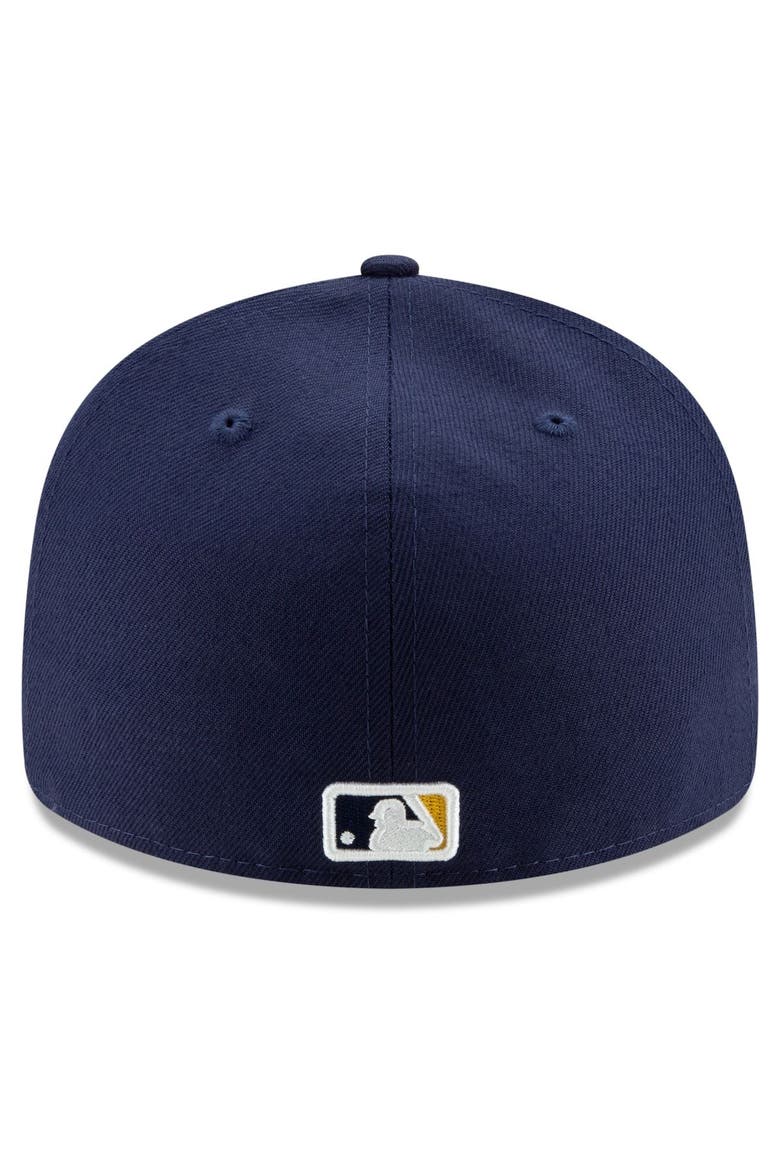 Men's New Era Navy/Yellow Milwaukee Brewers Alternate 2020 Authentic Collection On-Field Low Profile Fitted Hat, Alternate, color, NAVY
