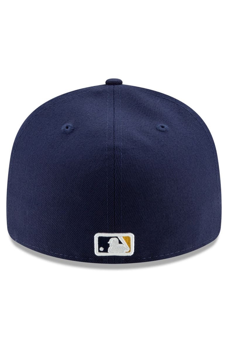 New Era Men's New Era Navy/Yellow Milwaukee Brewers Alternate 2020 Authentic Collection On-Field Low Profile Fitted Hat, Alternate, color, 