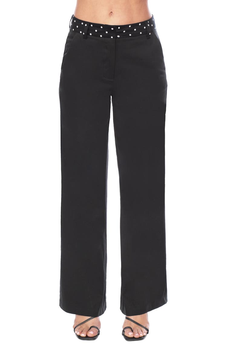Sateen Pants, Main, color, BLACK WHITE DOT