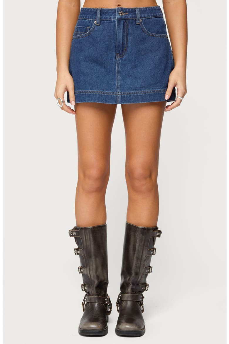 Felica Denim Miniskort, Main, color, BLUE-WASHED