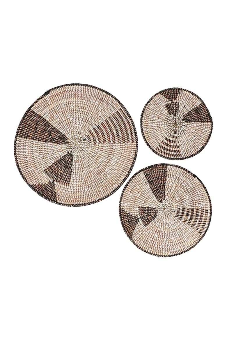 Wall Basket Graphic Print Black and White Set of 3, Main, color, Natural