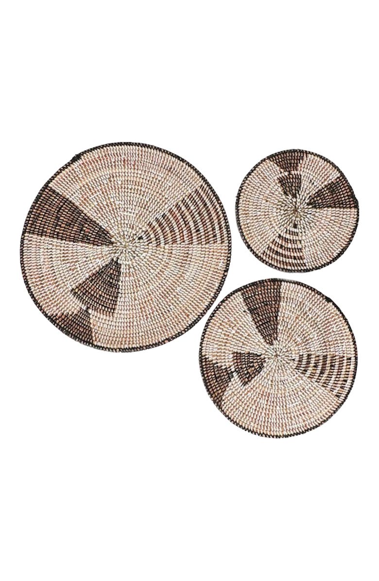 Mbare Wall Basket Graphic Print Black and White Set of 3, Main, color, Natural
