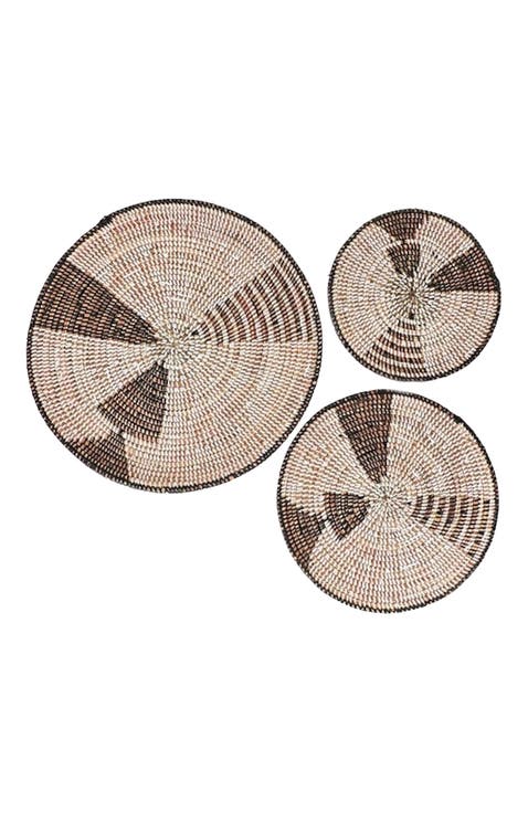 Wall Basket Graphic Print Black and White Set of 3