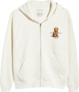 SANTO STUDIO Not That Serious Zip Front Fleece Hoodie