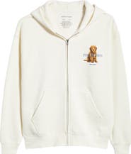 SANTO STUDIO Not That Serious Zip Front Fleece Hoodie