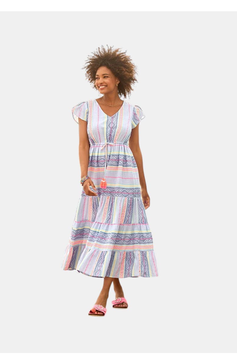 Joe Browns Abstract Sleeveless Maxi Dress, Main, color, Boho Geo Stripes