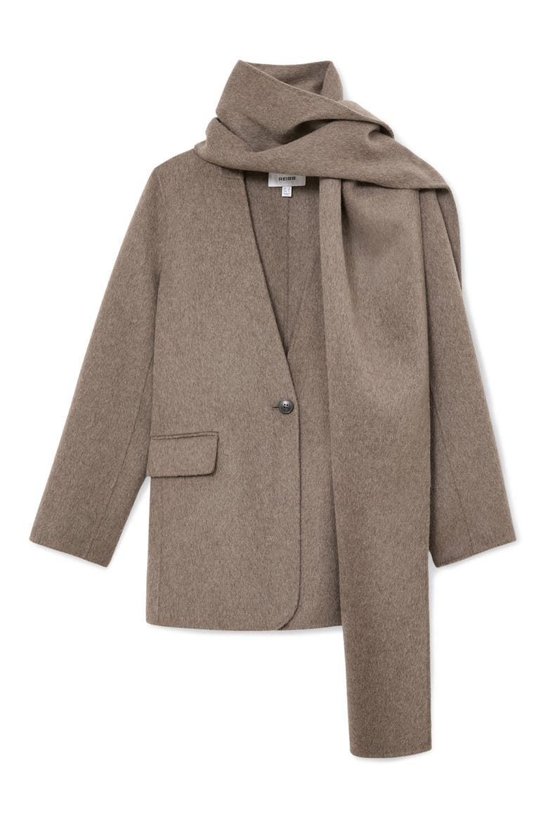 Lori Scarf Wool Blend Coat, Alternate, color, TAUPE NEUTRAL