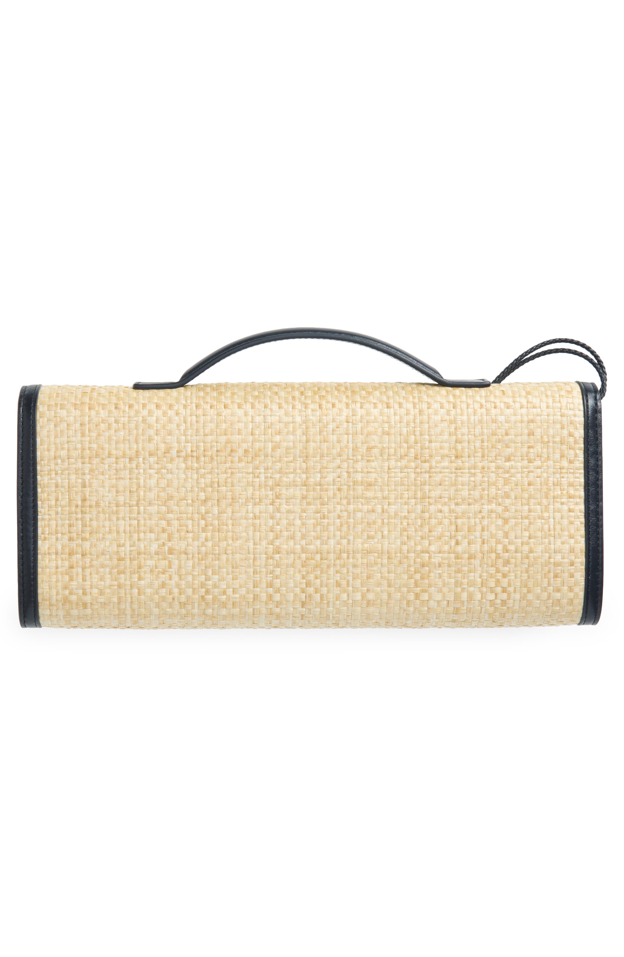 Long Andiamo Woven Raffia Clutch, Alternate, color, 9078 NATURAL SHADE/ MID-MB