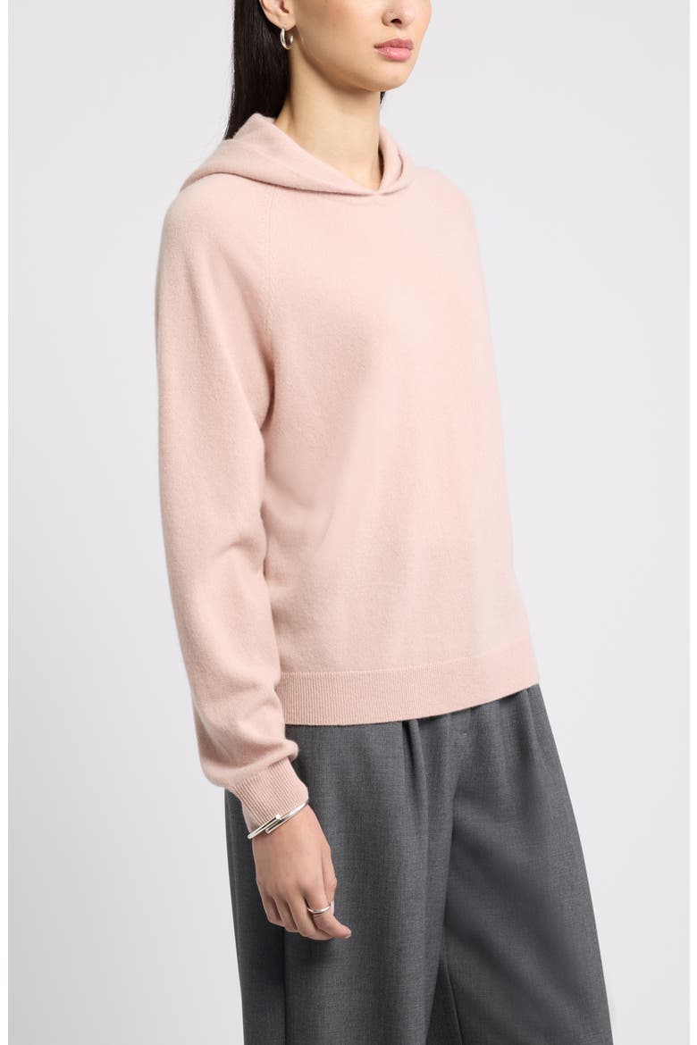 Cashmere Sweater Hoodie, Alternate, color, PINK ADOBE