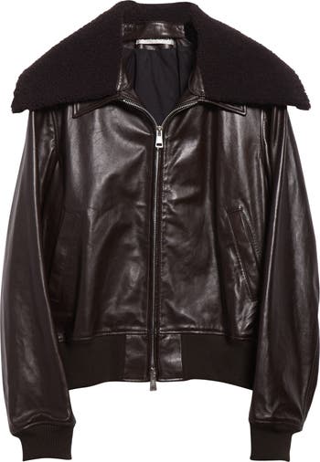 OUR LEGACY Pharos Leather Bomber Jacket with Removable