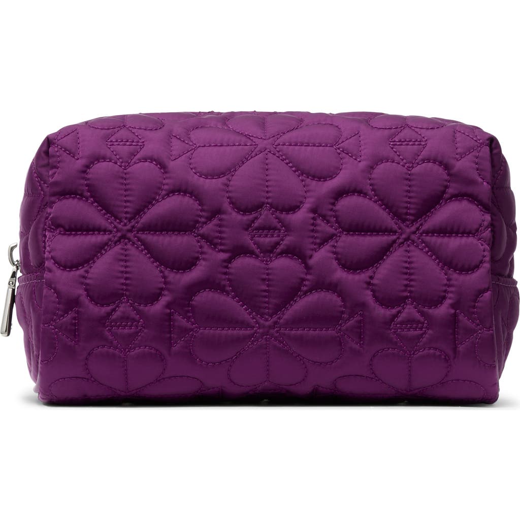 Kate Spade New York Small Tilly Quilted Fabric Cosmetics Case In Purple