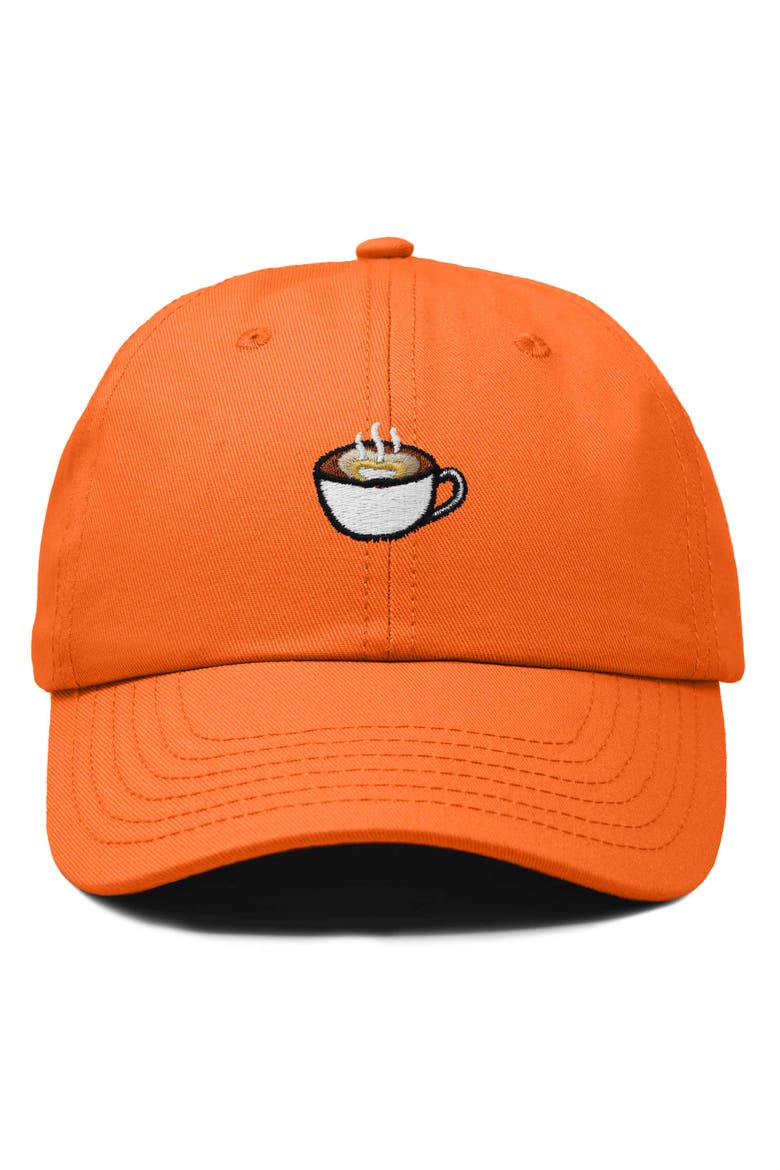 Cappuccino Embroidered Casual Cap, Main, color, Orange