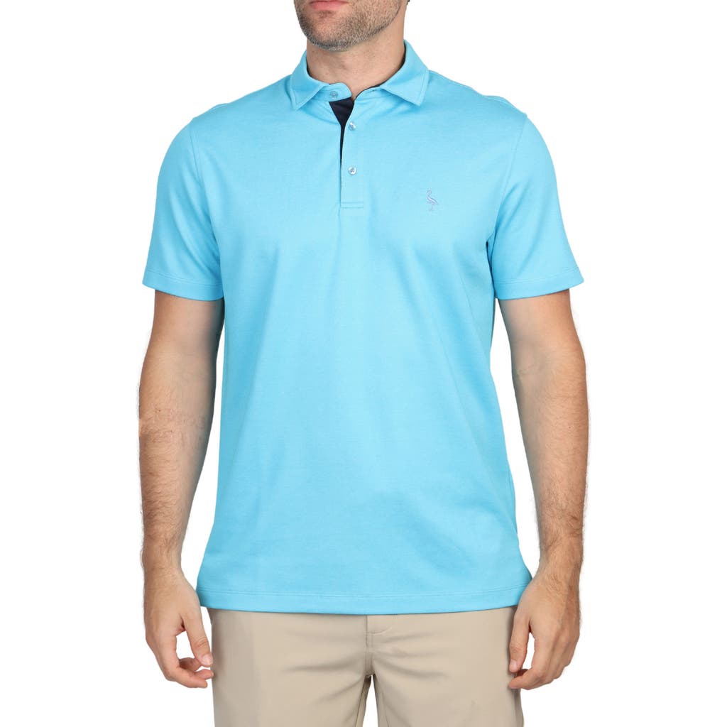 Tailorbyrd Solid Modal Blend Polo In Aqua