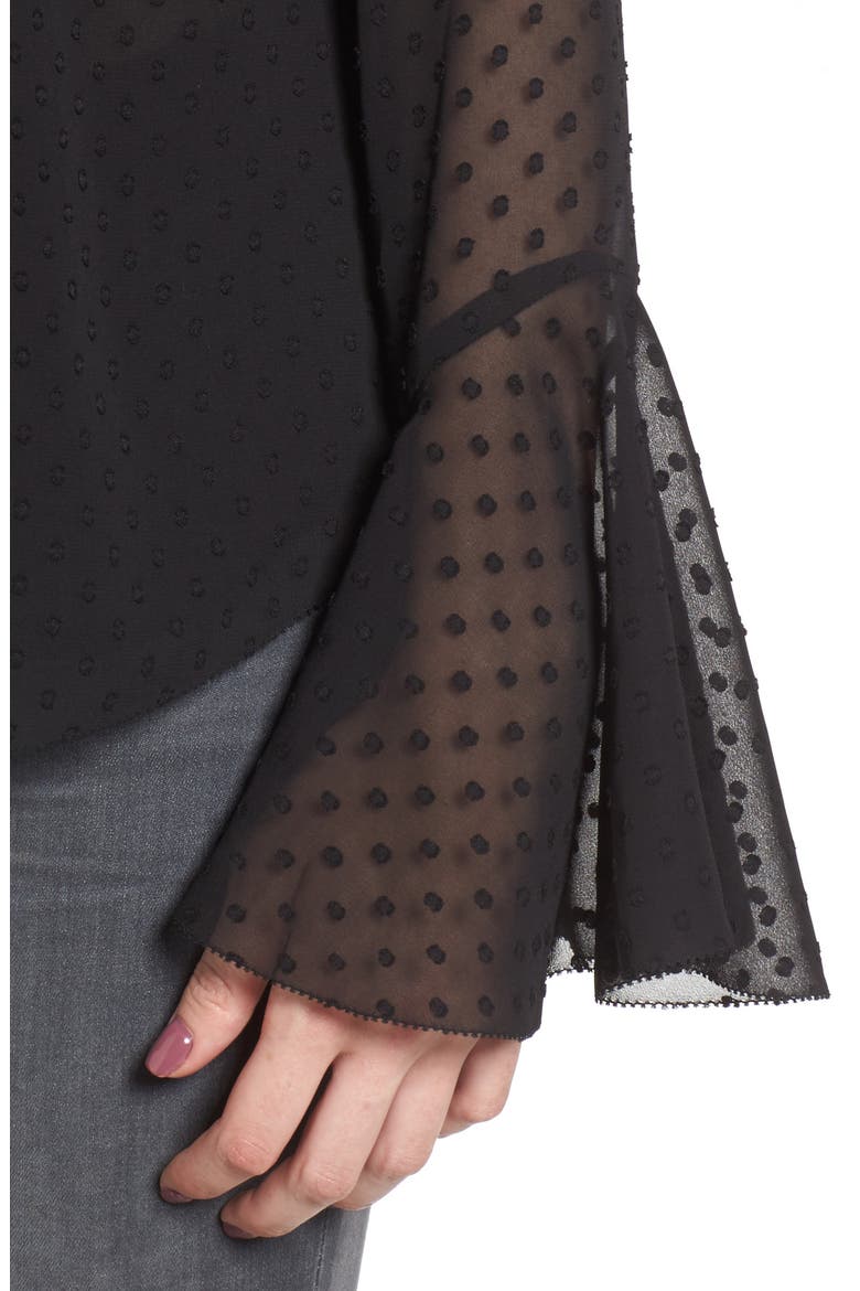 Double Ruffle Blouse, Alternate, color, BLACK