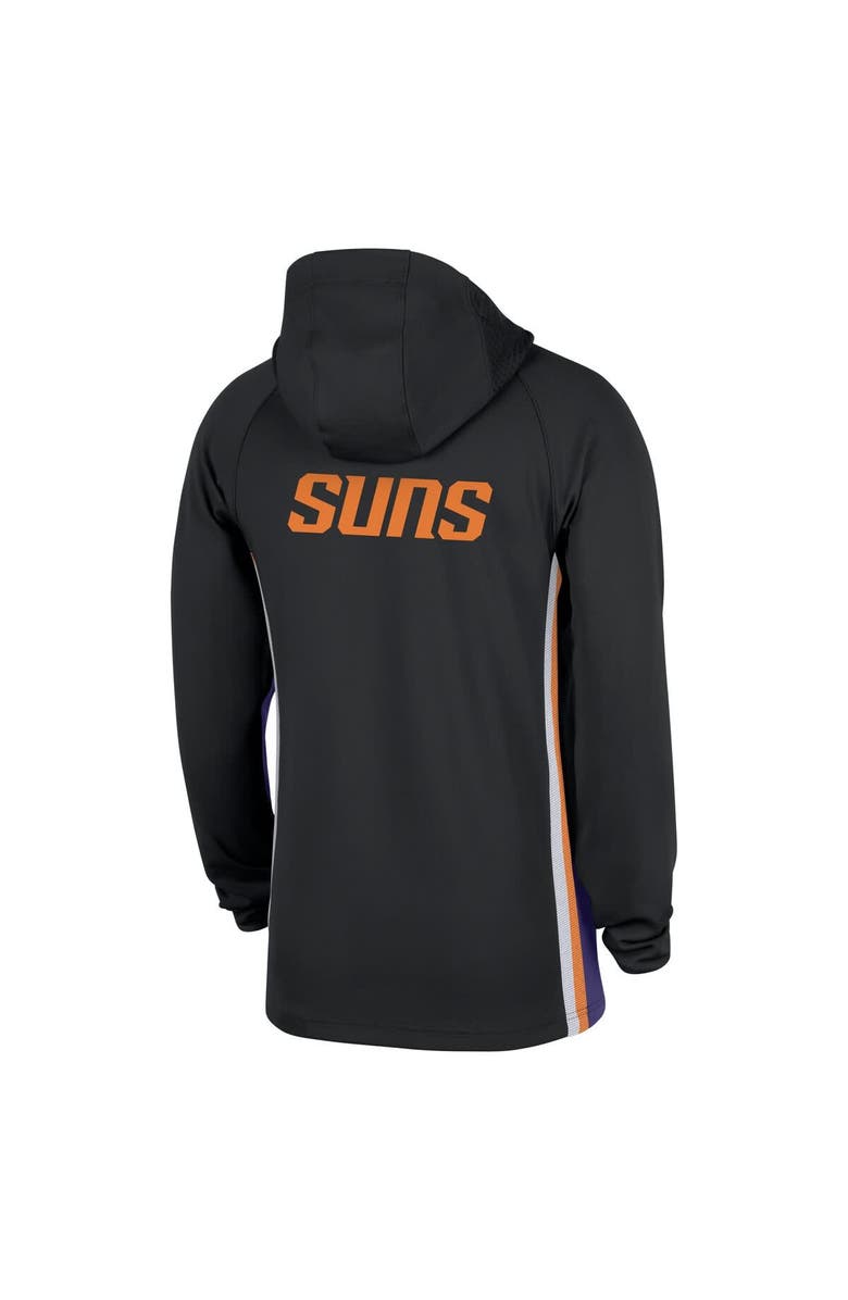 Nike Men's Nike  Black Phoenix Suns Authentic On Court Zone Quarter-Zip Dri-FIT Hoodie Jacket, Alternate, color, Black