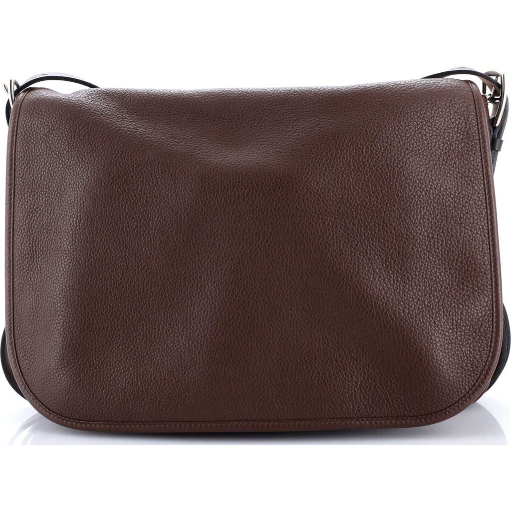 Pre-owned Hermes Hermes Barda Messenger Bag Clemence 35 In Brown