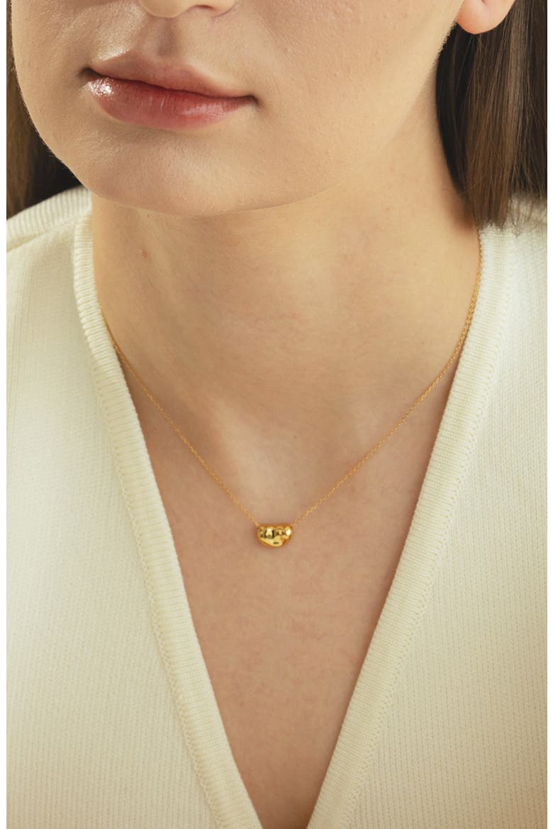 Sterling Silver 18k Gold Plated Alexandra Necklace Dainty Minimalist, Alternate, color, Gold
