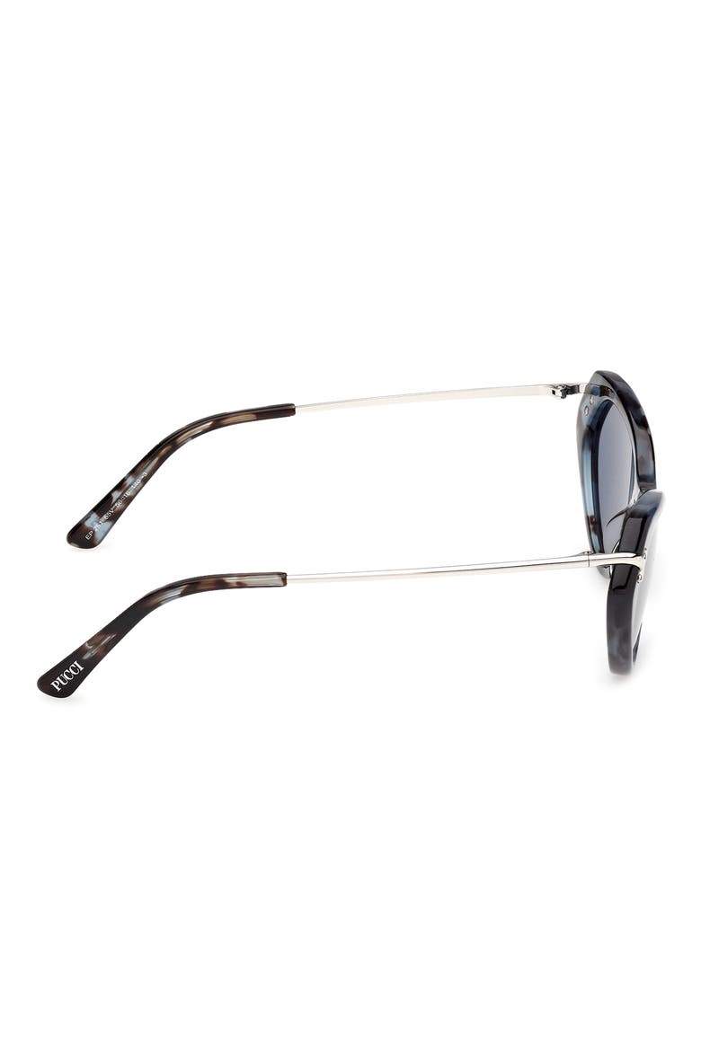 56mm Geometric Sunglasses, Alternate, color, BLUE HAVANA / FISHTAIL LOGO
