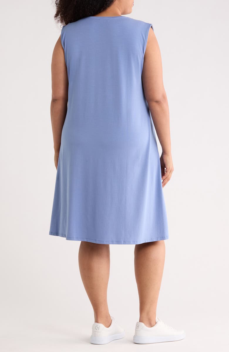 Eileen Fisher V-Neck Shift Dress, Alternate, color, Marina