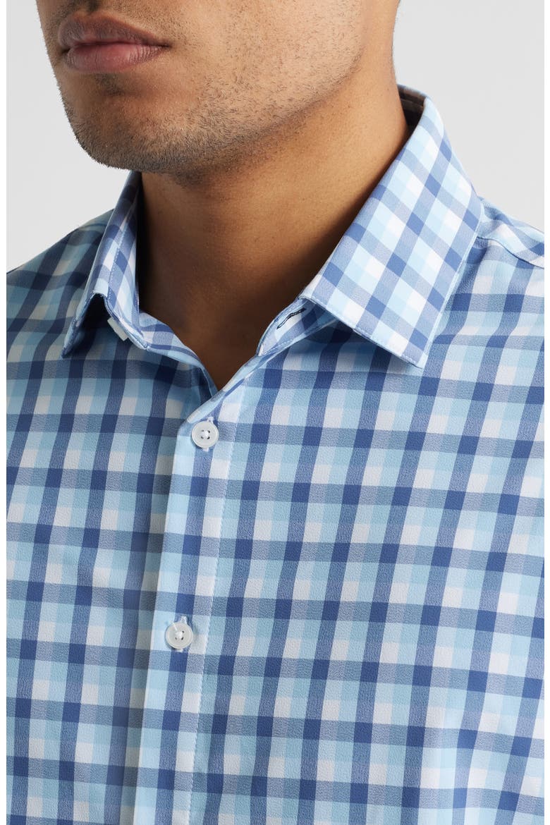 Leeward Trim Fit Button-Up Shirt, Alternate, color, COASTAL FJORD DYLAN PLAID