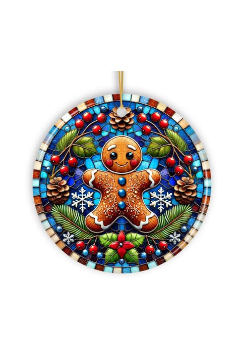 Stained Glass Gingerbread Man Ornament