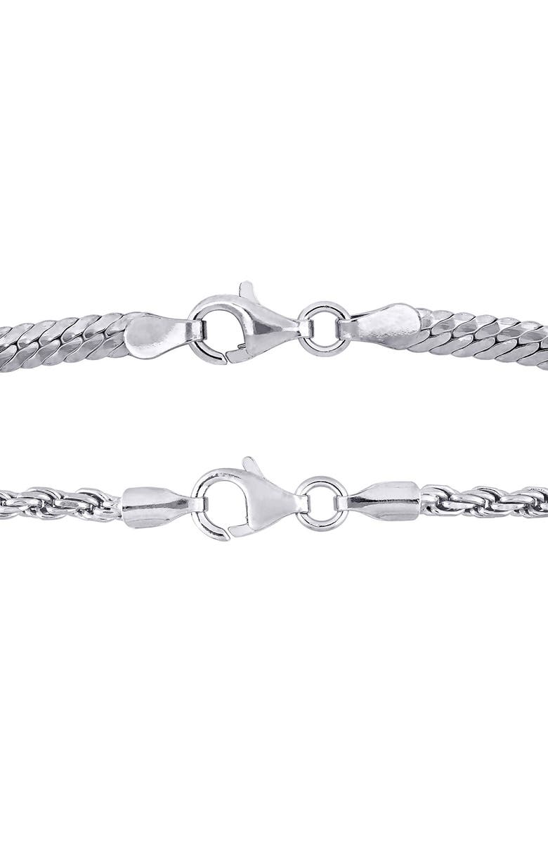 DELMAR Set of 2 Mixed Chain Bracelets, Alternate, color, 