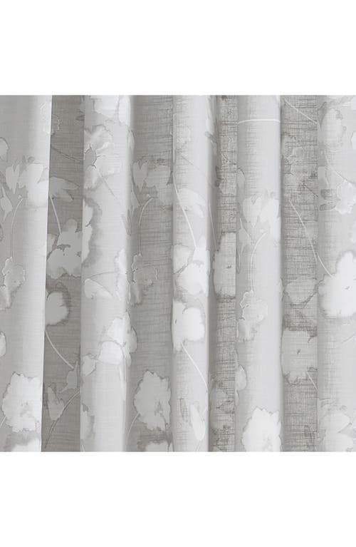 Dkny Dandelion Floral Print Set Of 2 Poletop Curtain Panels In Grey