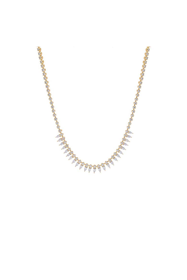 Marquise CZ Fringe Tennis Necklace, Main, color, Gold