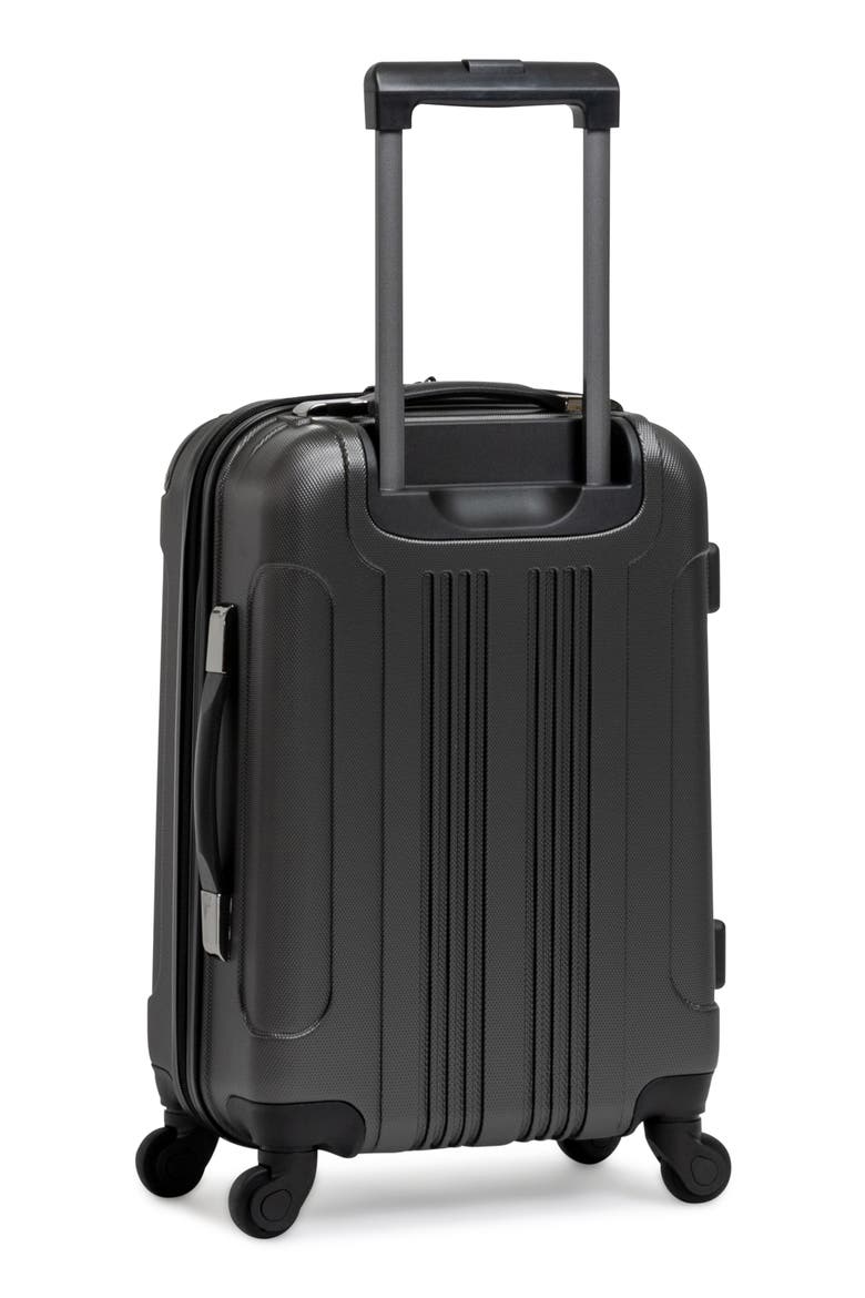 Out of Bounds Lightweight Hardside 4-Wheel Spinner Carry-On Luggage, Alternate, color, CHARCOAL