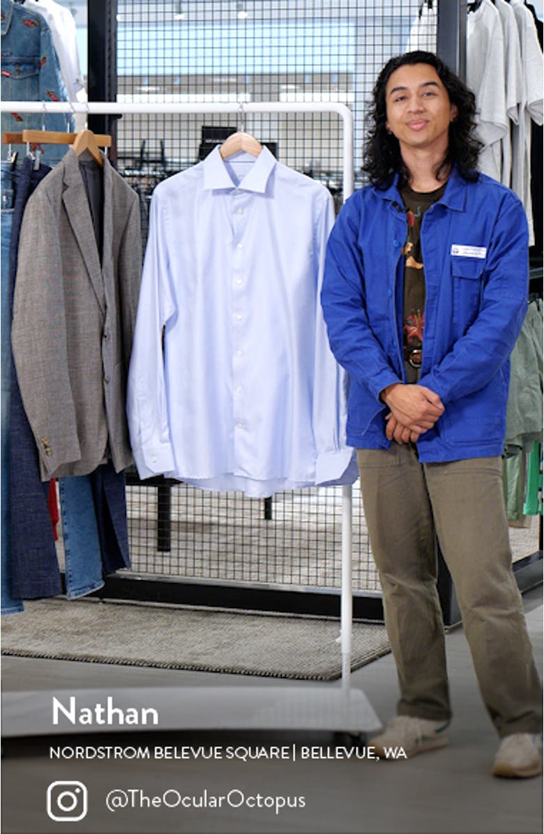 Contemporary Fit Textured Blue Dress Shirt, sales video thumbnail