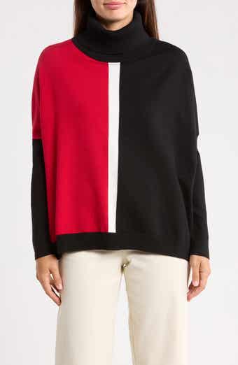 Colorblocked Boxy Turtleneck Sweater