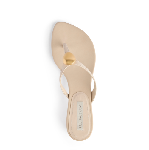 Neil J. Rodgers Pebble Sandal In Creme Nappa